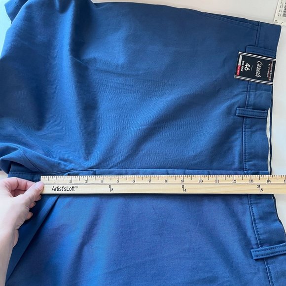Roundtree & Yorke NEW Classic Fit Flat Front Shorts Blue Chino Cotton - Size 46 - Picture 6 of 7